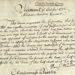 Sederunt Minute Book October 1771