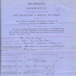 Elsie Inglis TQ Schedule, 1892 (1)