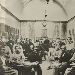 Dissecting Room at Saint George’s Hospital with Lecturers and Students Including Henry Gray (CREDIT: Wellcome Images)