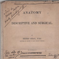 Title page of Gray’s Anatomy proof (1858) RCSED
