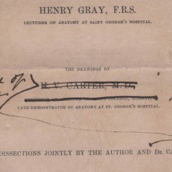 Title page of Gray’s Anatomy proof (1858) RCSED 2